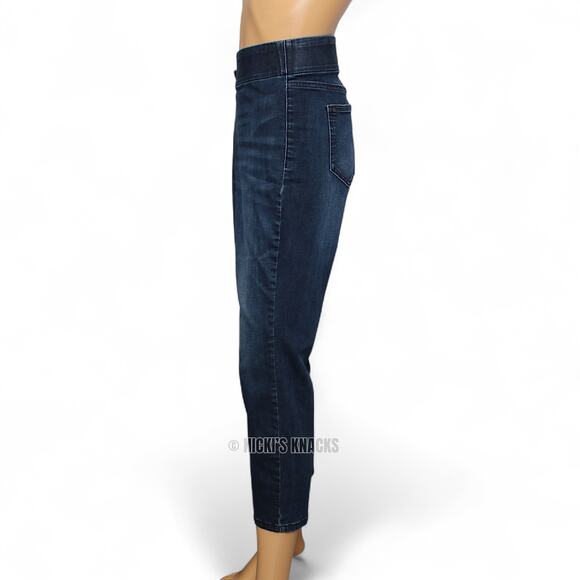 Simply Vera Vera Wang Pull On Crop Jeans Dark Wash High Rise Stretch Size 16 - Picture 5 of 9